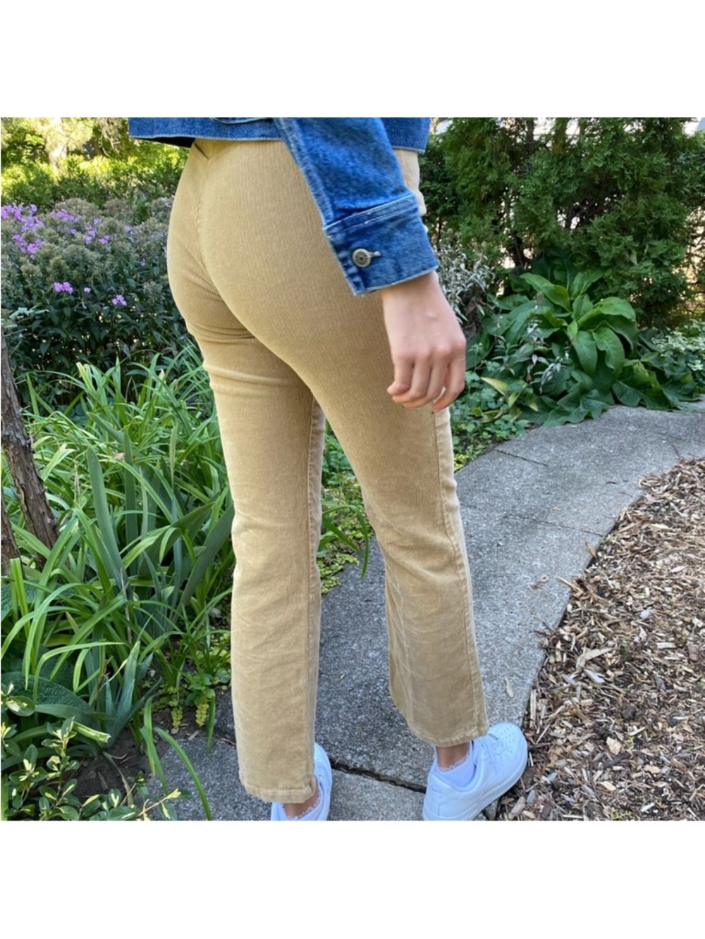 Escada Mustard Corduroy Cropped Flare Pants